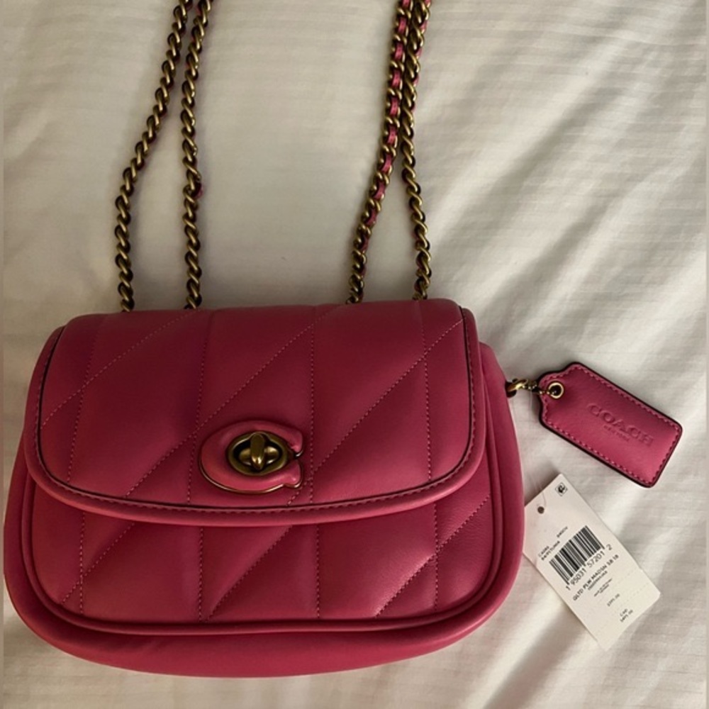 NWT Coach Pillow Madison Shoulder Bag 18 with Quilting in Petunia